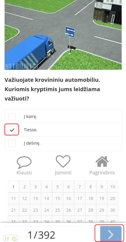 spresti ketbilietai testa pasirinkite atsakyma