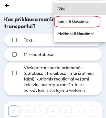 isimintini klauimai kaip perziureti per mobiliaja programa