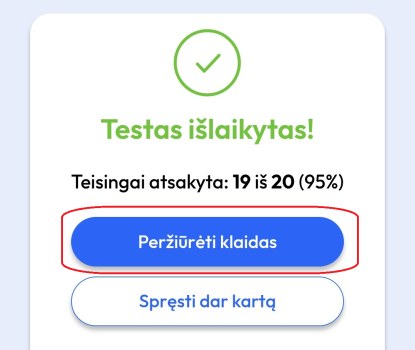 ketbilietai testas islaikytas perziureti klaidas