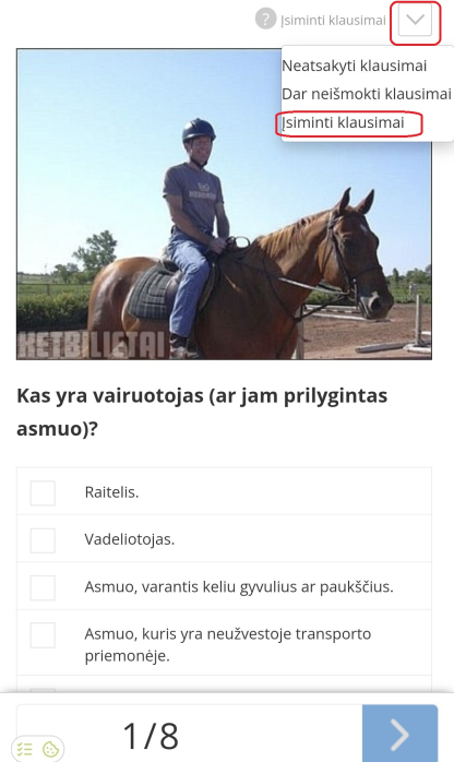 kur rasti isimintinus klausimus