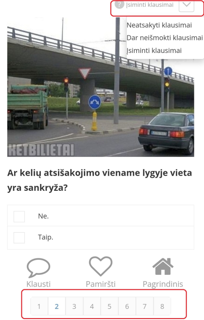 visi issaugoti isimintini klausimai