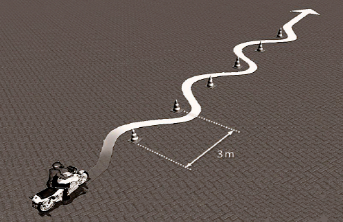 Motociklo egzaminas aikštelėje