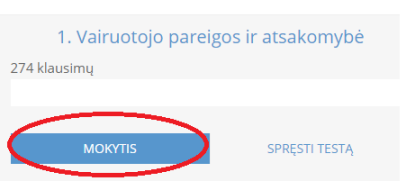 Mokytis KET testo klausimus