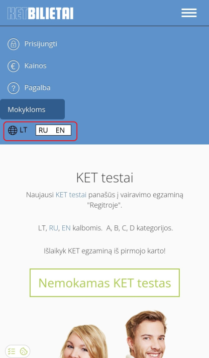 kaip pakeisti testu kalba