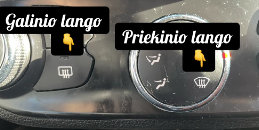 priekinio ir galinio lango sildymas