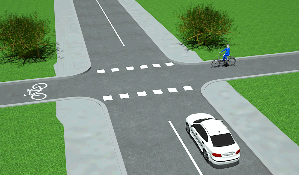 Kas privalo duoti kelią? Sankryža dviračių takas, dviratis ir lengvasis automobilis
